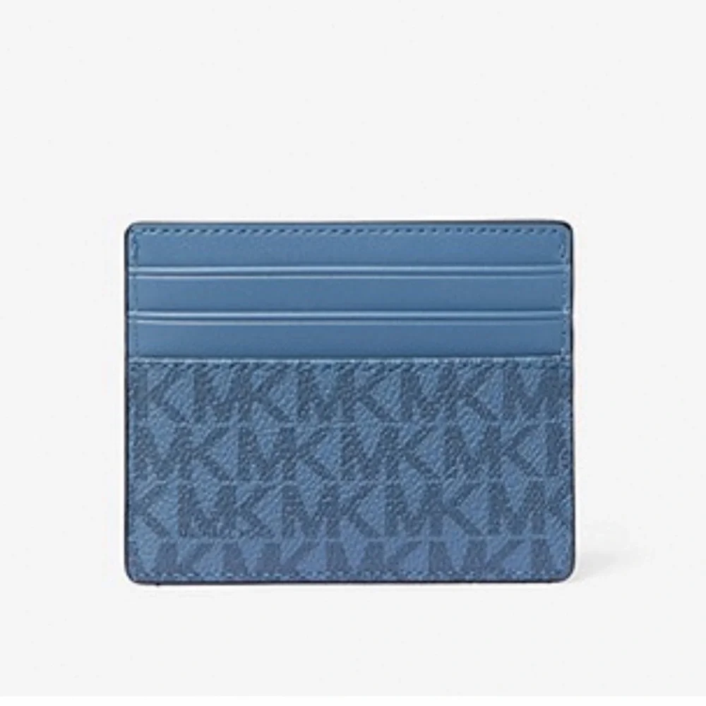 Michael Kors Cooper Graphic Logo Tall Card Case Denim Multi 36S3LCOD2B NWT